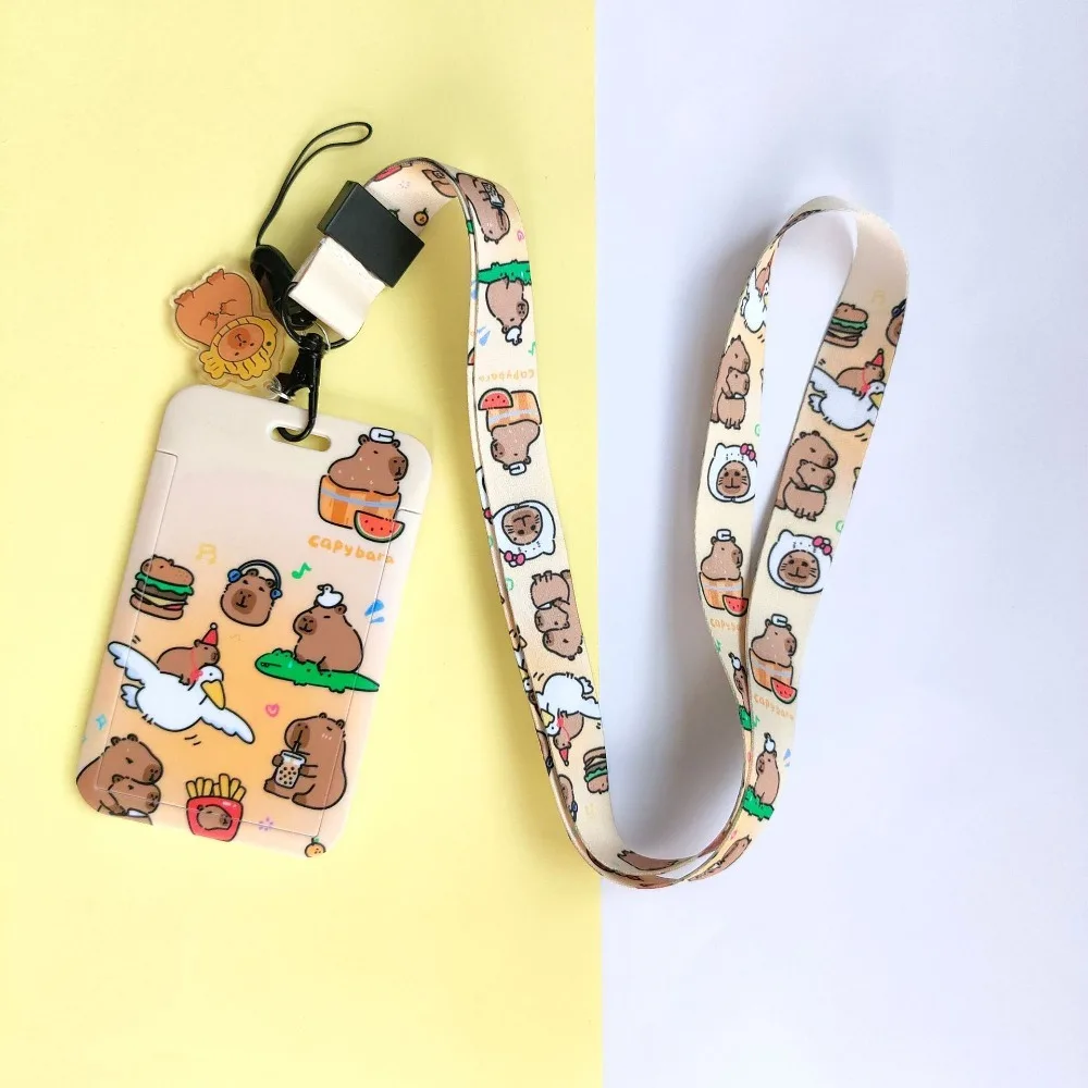 

New ABS Slide Card Case Cartoon Printing Capibala ID Protection Card Case Anti Loss Card Sleeve