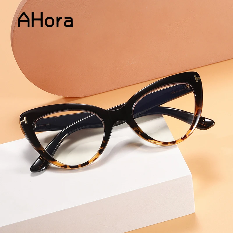 Ahora INS Fashion Reading Glasses Frame Cat Eyes Anti Blue Light Blocking Computer Goggles Presbyopic Eyeglasses 0.+4.0 Unisex