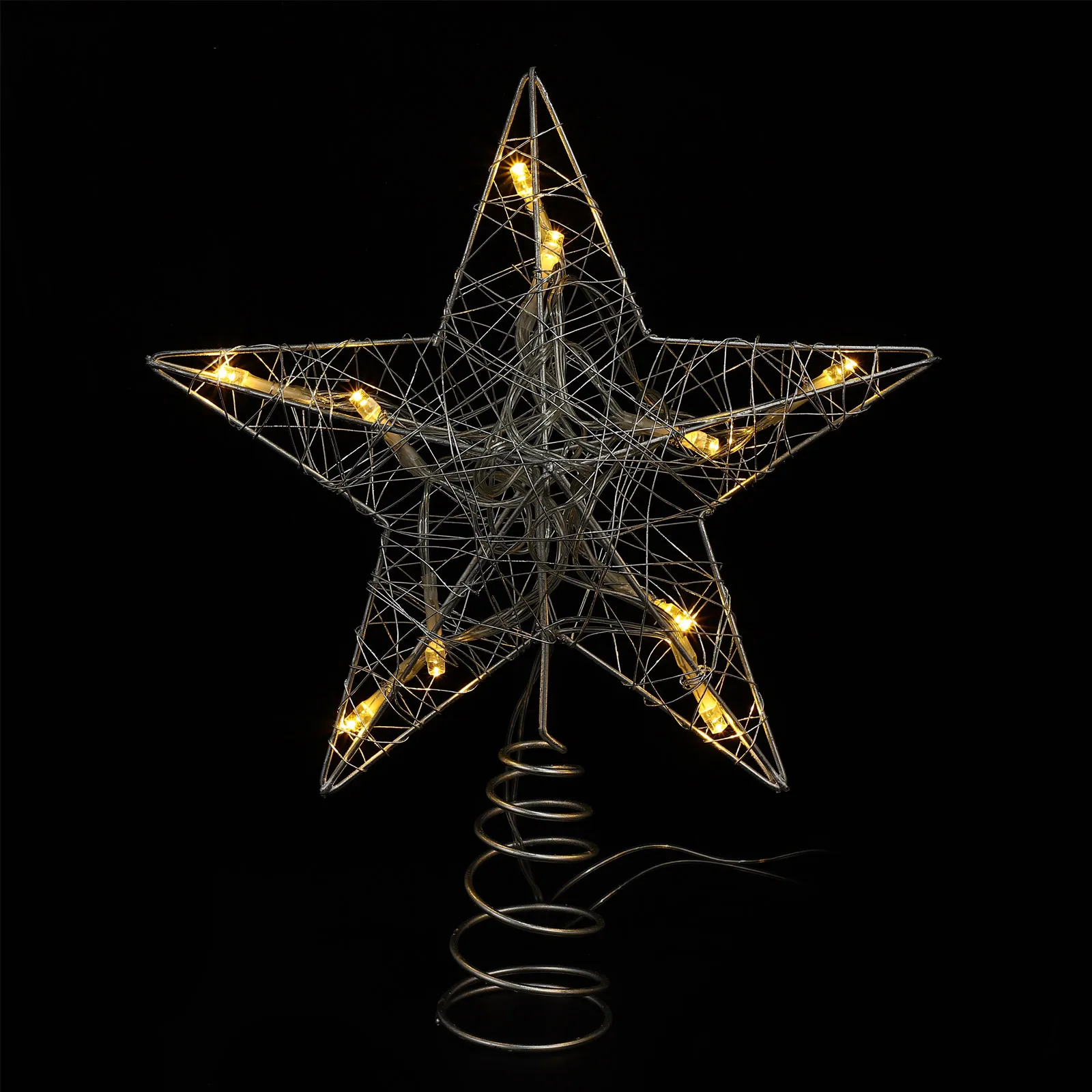 1 قطعة زخرفة نجمة LED مضيئة شجرة عيد الميلاد توبر مع تصميم أنيق لإضاءة ديكور المنزل الاحتفالي