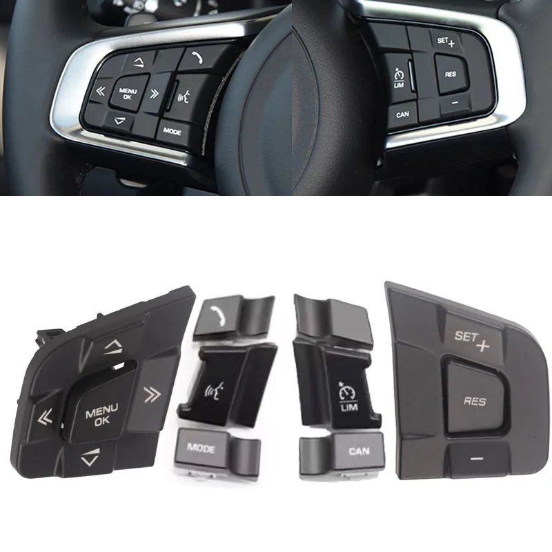 

Car Multifunction Steering Wheel Control Switch Button Trim Cover For Land Rover Discovery Sport Jaguar XE XF