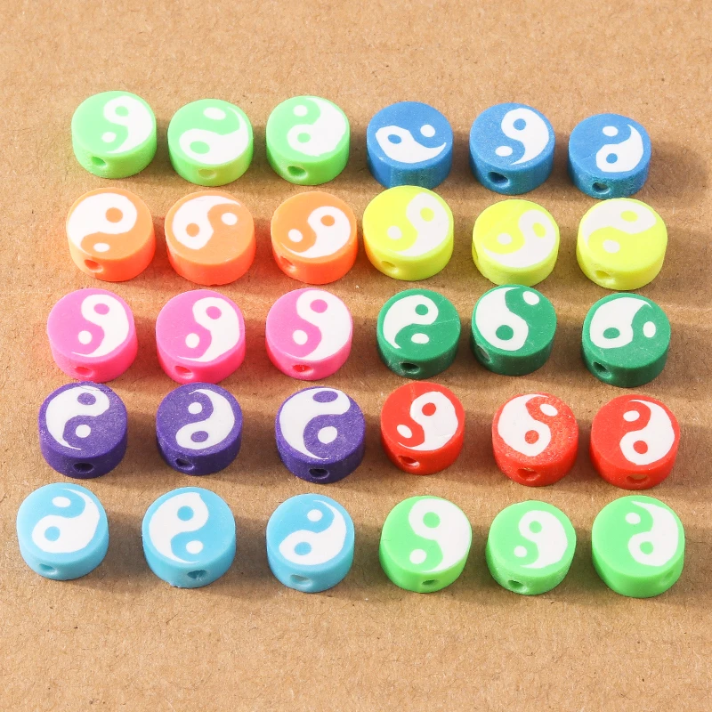 50 Stück Gemischte Blumen-, Frucht- und Tier-Polymer-Clay-Perlen, lose Abstandhalterperlen für Schmuckherstellung, DIY Armband- und Halsketten-Zubehör – Detail 12