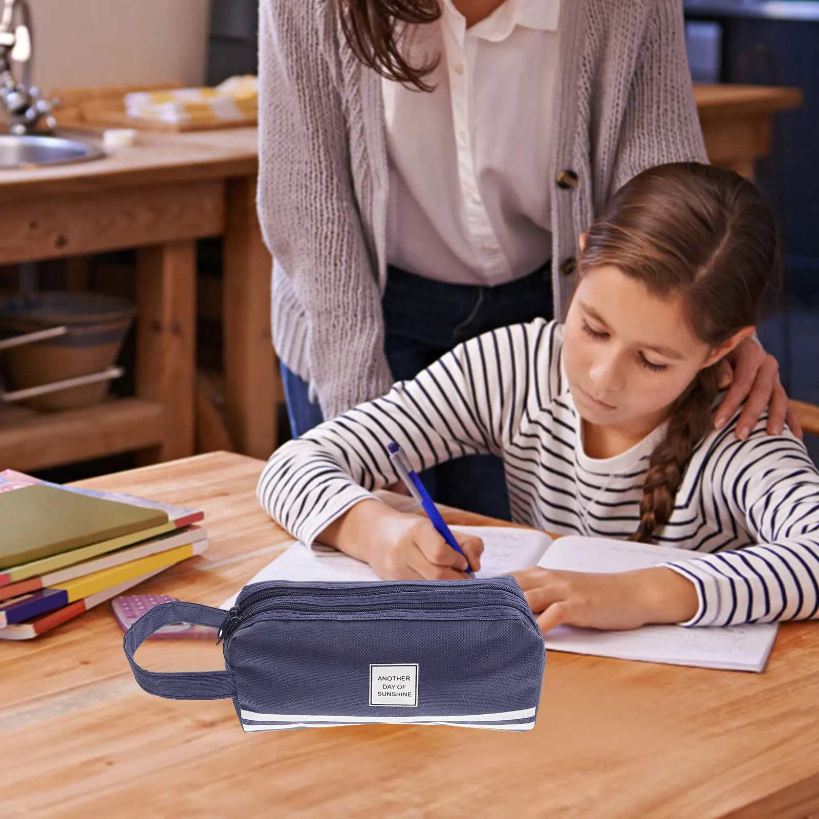 

Large Capacity Zipper Pencil Case Portable Pen Bag For Stationery Storage Multi-Function Pencil Holder Lightweight
