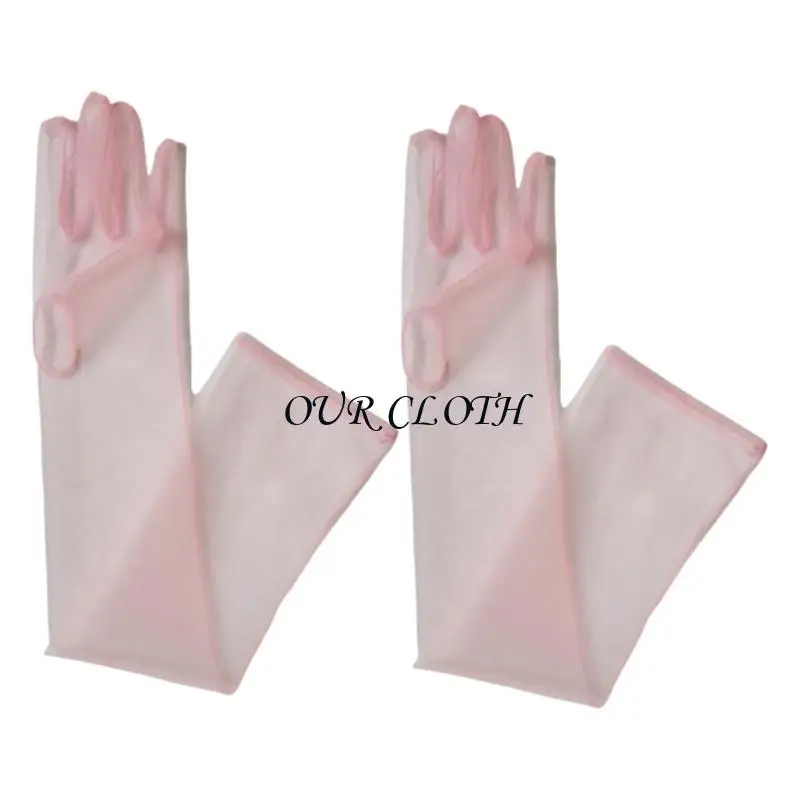 2pack Girls Gothicsm Mittens Evening Party Gloves Sophisticated Long Mittens Y1AC