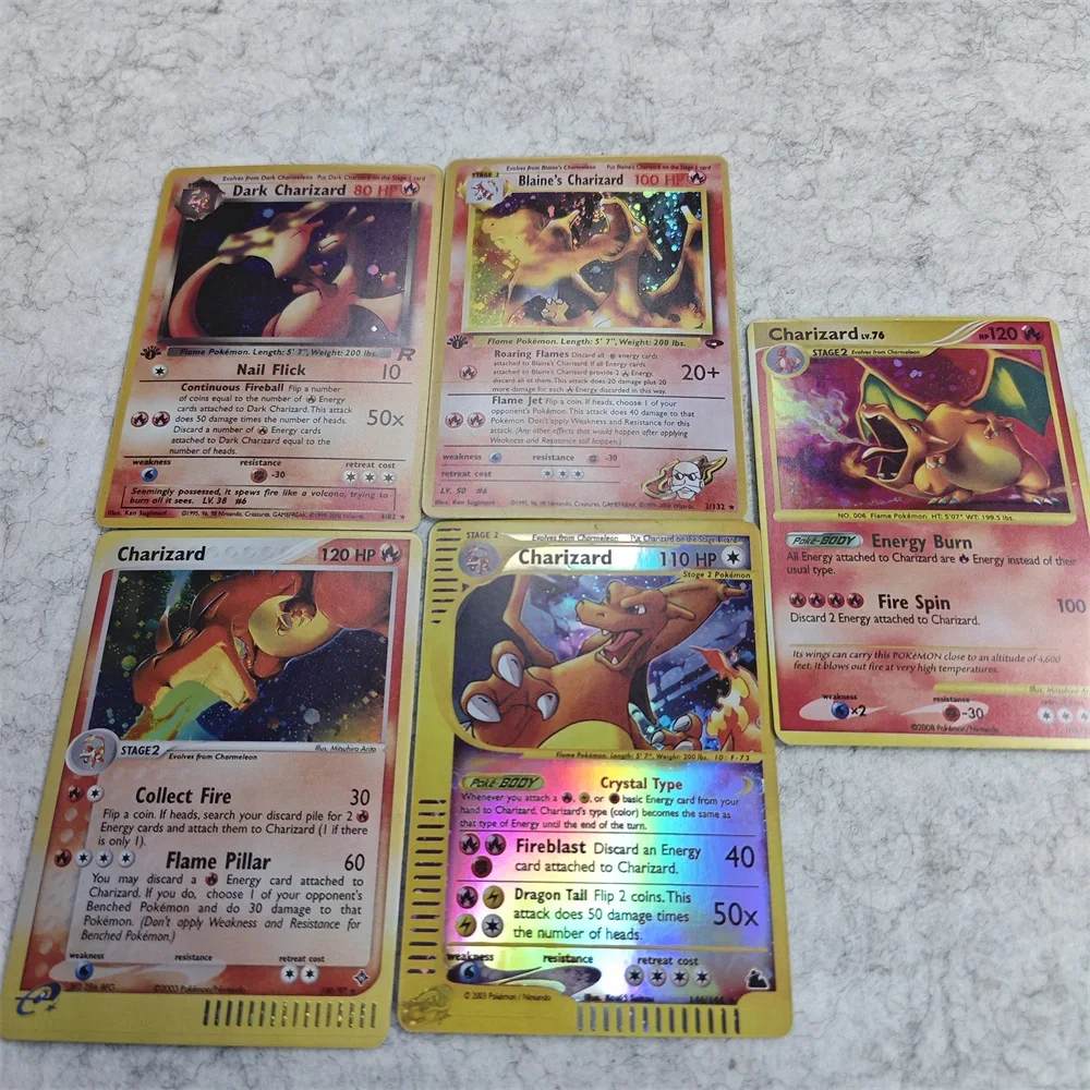 PTC Charizard Cards Shining Local Laser Ex GX VMX Hobbies Rare Collection Battle Card Exquisite Collection Game Toys Gifts view 2