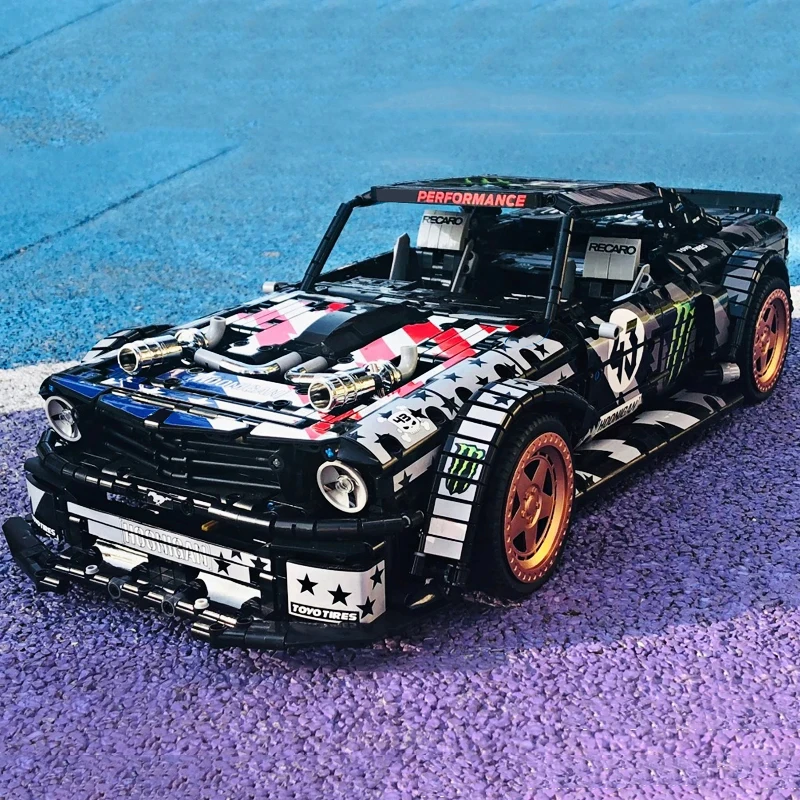 التقنية 33003 MOC فريد فورد موستانجيد Hoonicorn V2 سباق السيارات MOC-22970 اللبنات الطوب لعب للأطفال هدايا عيد الميلاد #4