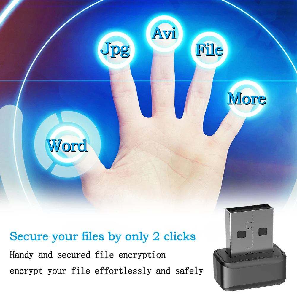 USB Fingerprint Key Reader 360° Touch Biometric Mini Security Key Dongle Windows Hello Mini Fingerprint Reader for PC Or Laptop