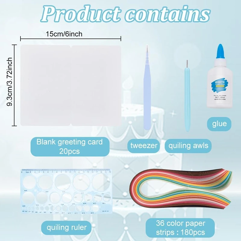 

20 Sets Paper-Quilling Kits for Beginners,20 Cards, Paper-Quilling Tools and Supplies Home Room Wall Art Decor--A27R