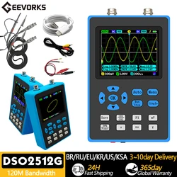 DSO2512G 2.8 Inch Oscilloscope Portable 120M Bandwidth Portable Handheld Dual Channel Signal Generator Home Appliance Tools