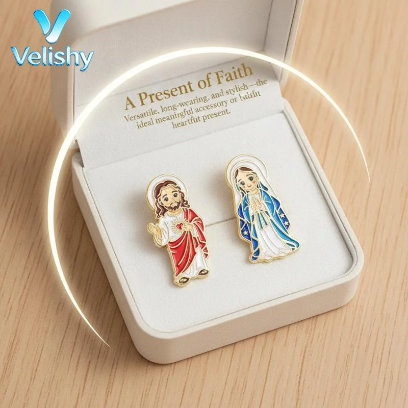 【！】1/2Pcs Mary Enamel Brooches Badge Lapel Pin For Backpack Clothes Accessories Fashion Jewelry Birthday Gifts