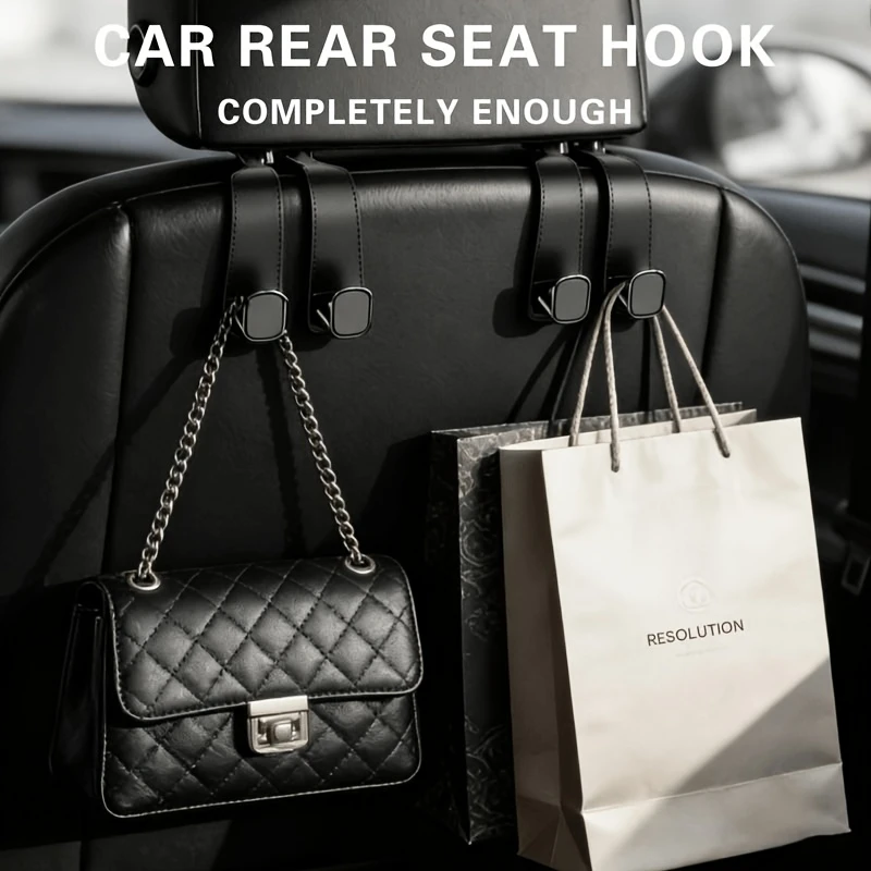 Car seat backrest hook cover (with 2 hooks), hidden hook design—universal design suitable for all models and automotive parts