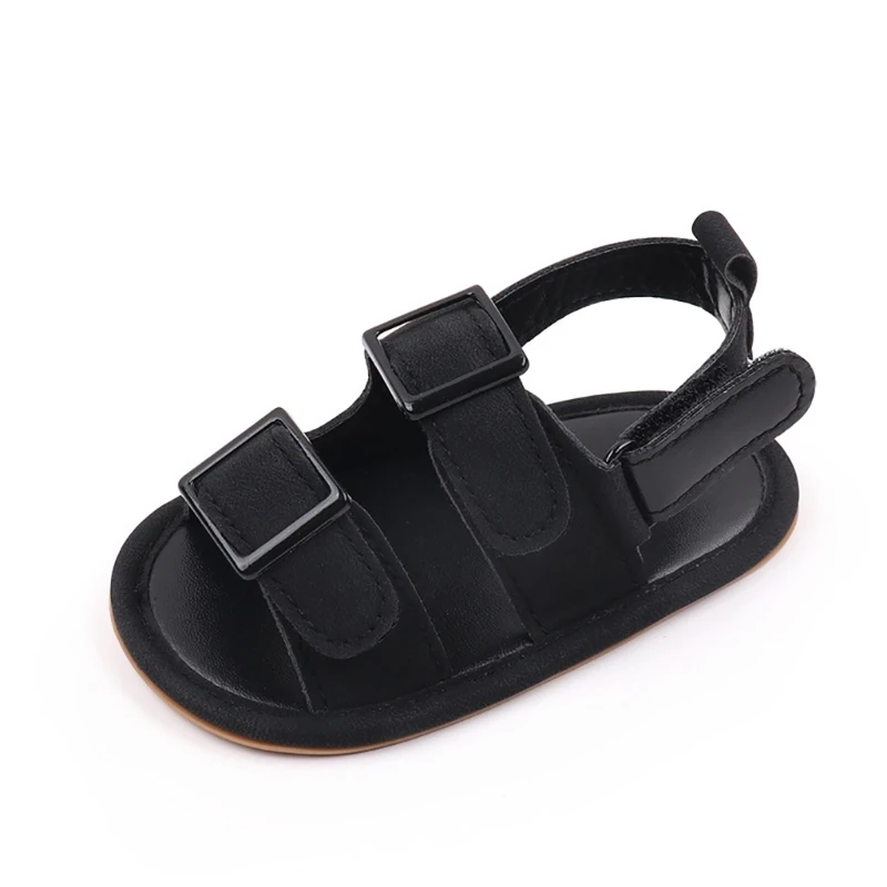 L5YF Crib Shoes Adjust Beach Shoes Soft Rubber Shoes Soft PU Leather Shoes Lightweight Shoes for Outdoor Fun & Parties