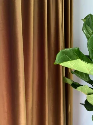 Luxuriöse französische Flanell-Samt-Vorhänge aus holländischem Samt in Kaffee, goldgelb, braun, für Wohnzimmer, Esszimmer, Schlafzimmer, individuell anpassbar – Detail 5