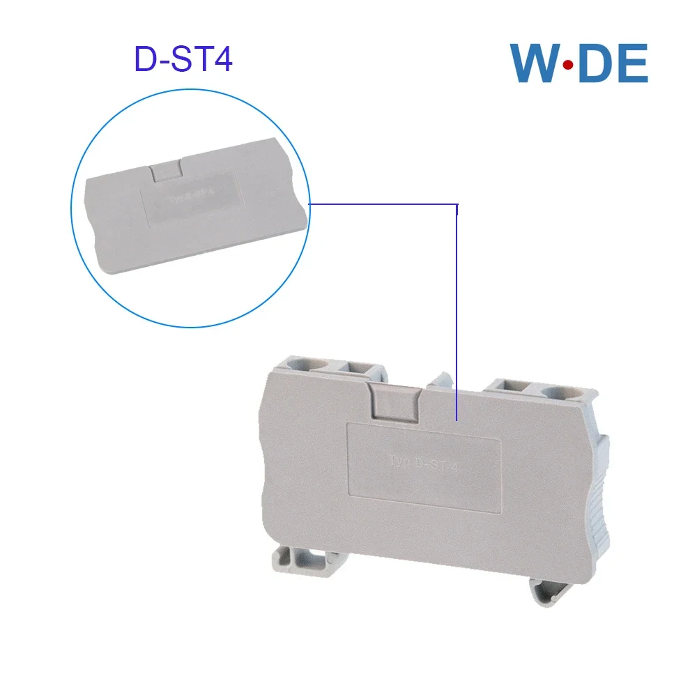 1 Piece D-ST4 End Cover For ST4 And PT4 Din Rail Terminal Blocks End Cover Plate