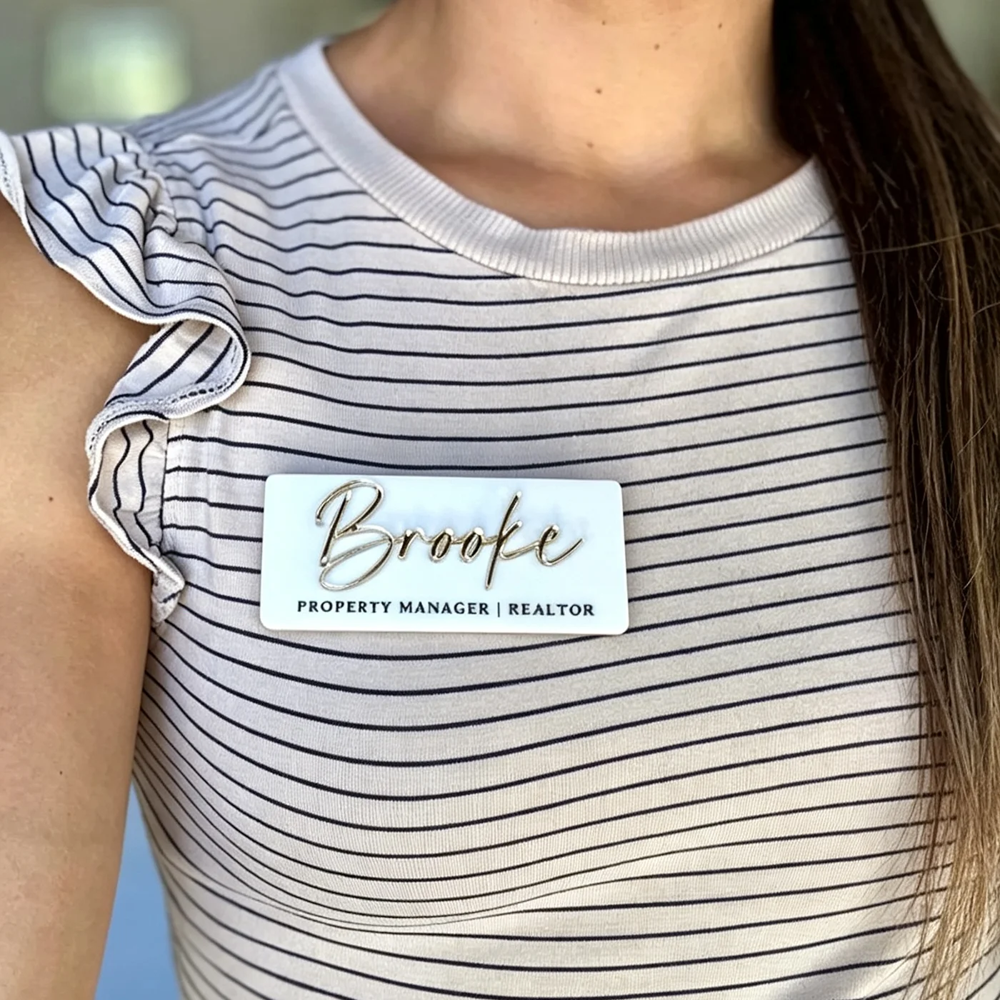 1*Personalized Acrylic Name Badge with Magnetic Clip, Custom Business Name Tag,Perfect for Work & Events Tags for Professionals