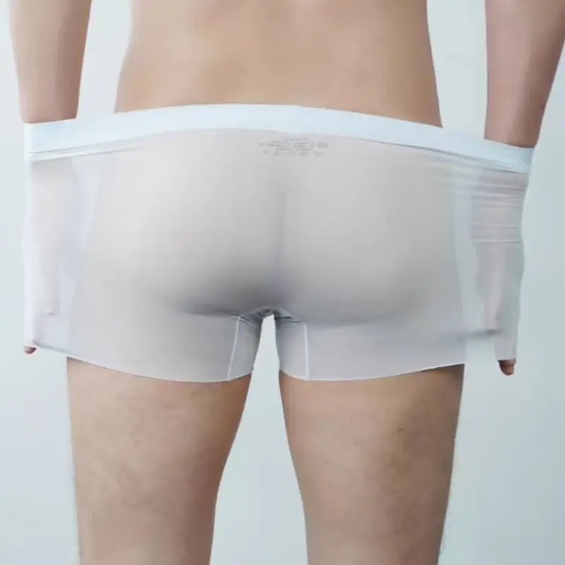 

Plus Size Men Boxser Underpants Silk Underwear Boyshorts Breathbale Shorts Fit Non Marking Panties Fashion Men Boxer Briefs New