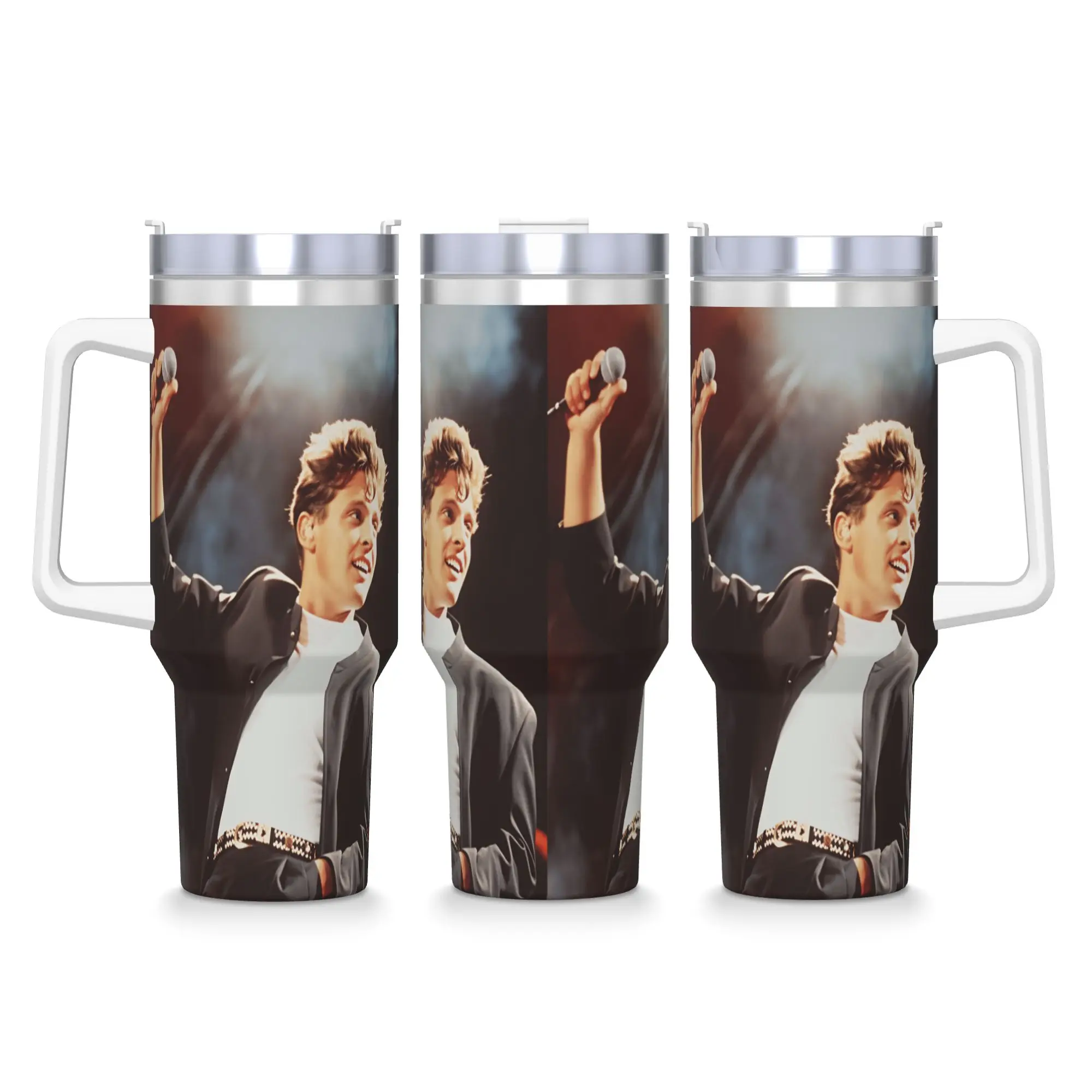 Vaso Térmico de Acero Inoxidable con Diseño del Cantante Mexicano L-Luis Miguel, Mantiene Bebidas Frías o Calientes, Tazas para Auto, Botella de Agua Personalizable