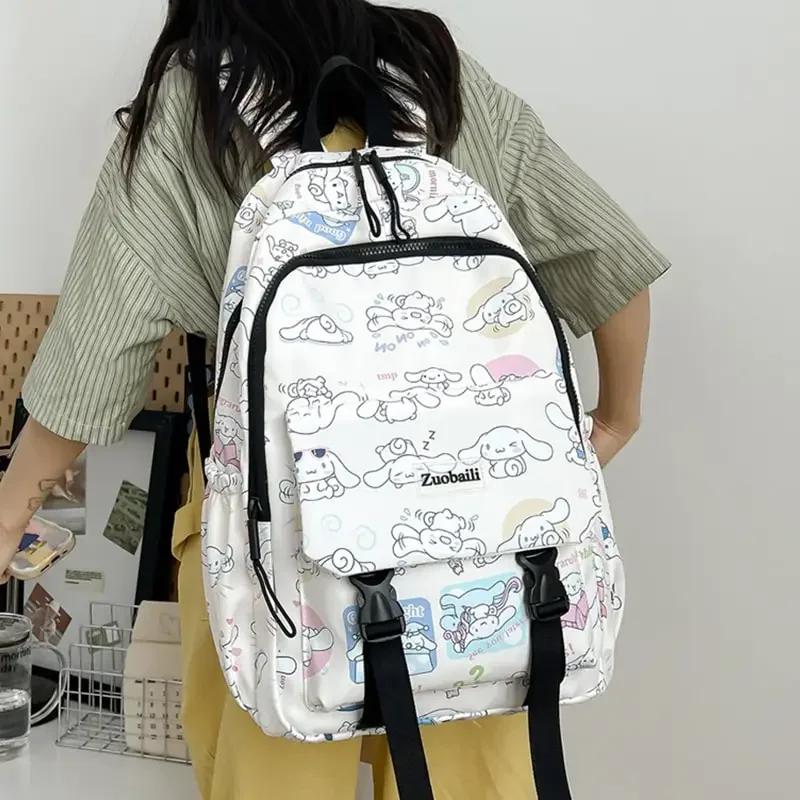 

Sanrioed Anime Cinnamoroll Kuromi Large Capacity Backpack Cute Children Schoolbag Cartoon Student Shoulder Bag Gift for Friend