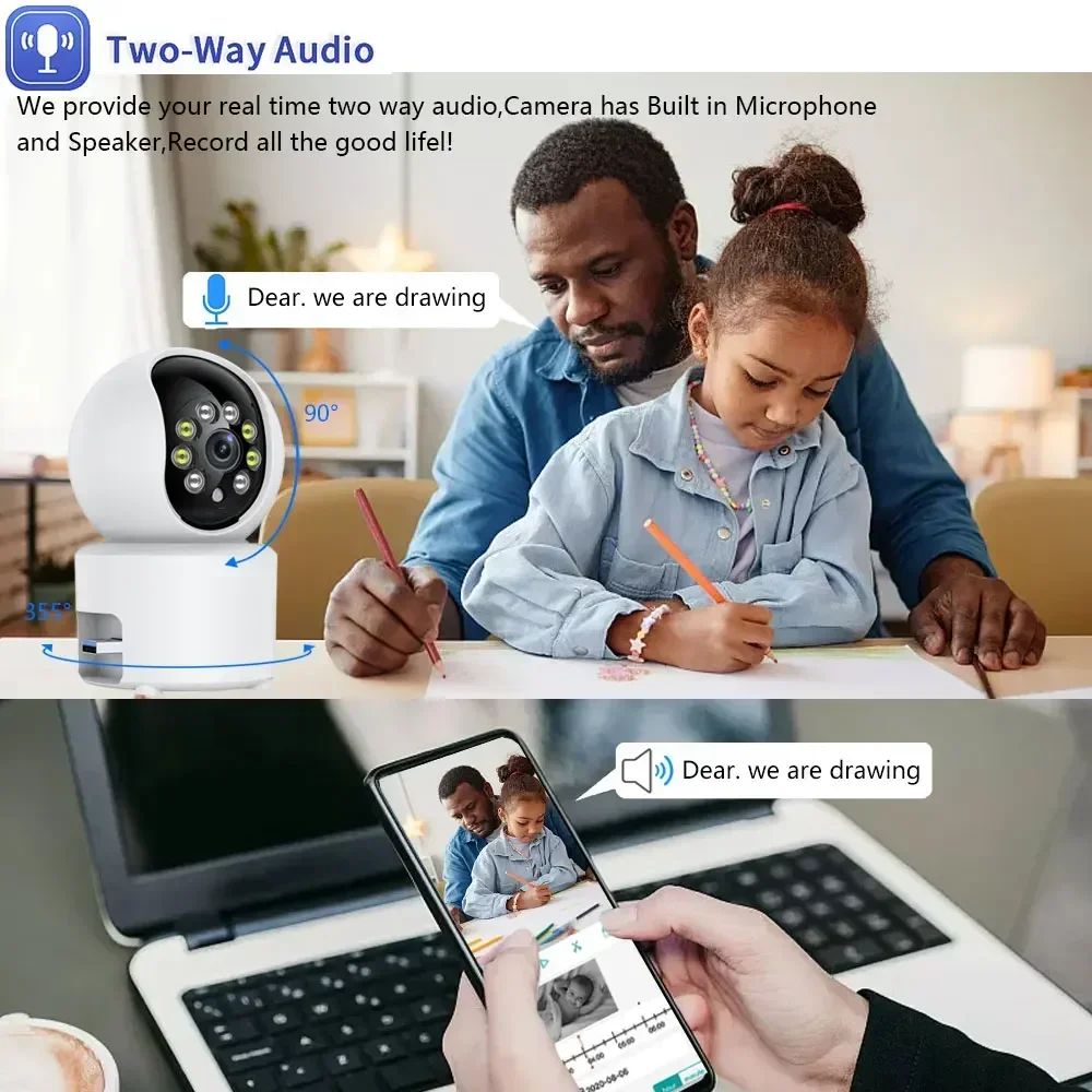 5MP Mini Tuya Wifi Survalance Camera Color Night Vision Indoor Home Video Camera Security Protection Auto Tracking Baby Monitor