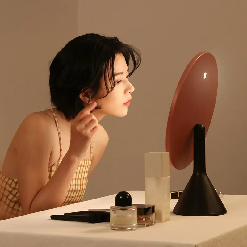 desktop vanity bedroom desktop smart beauty mirror with lamp,