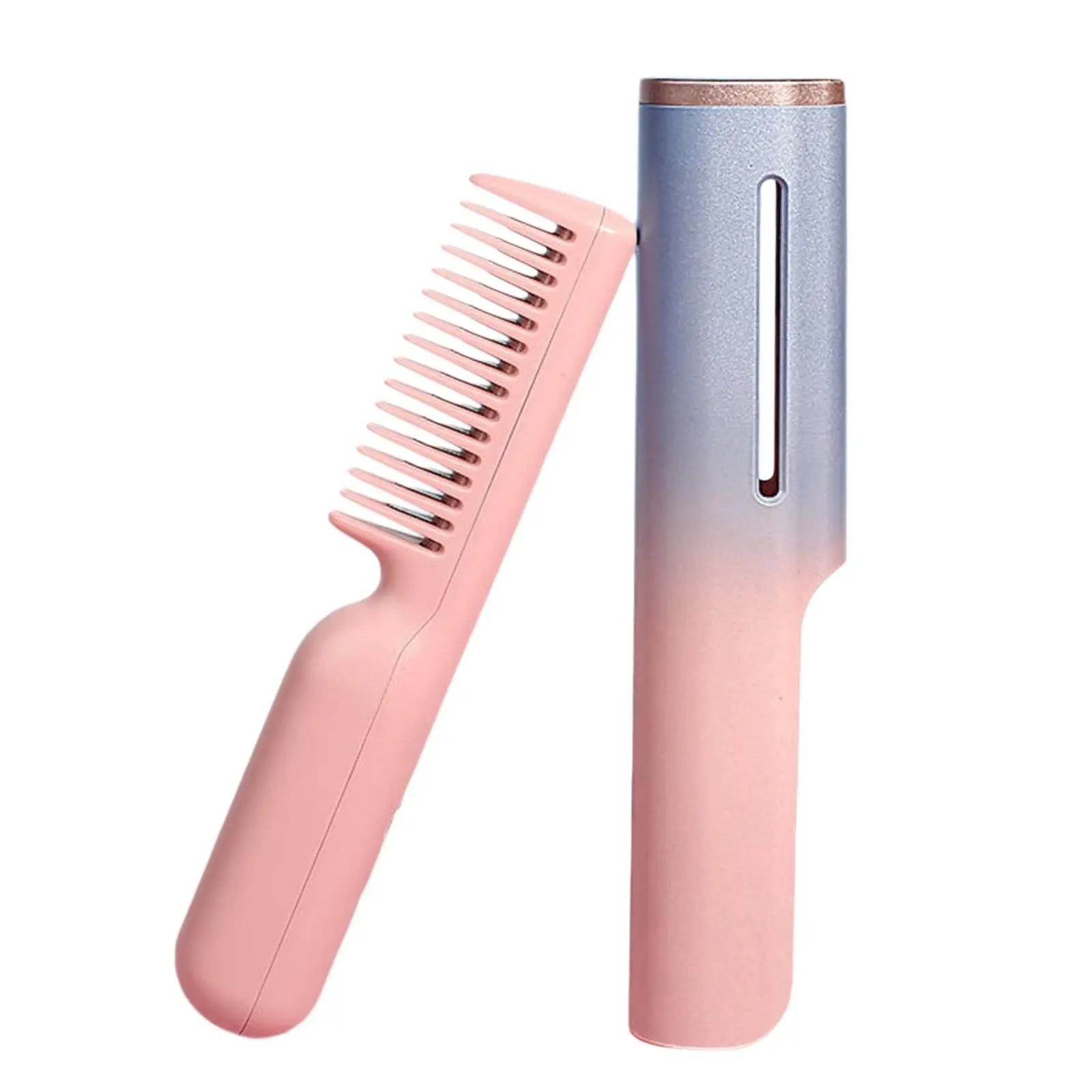 Cordless Hair Straightener Brush Wireless Fast Heating Multifunctional USB Straightening Brush Hot Comb Mini for Home Women Men