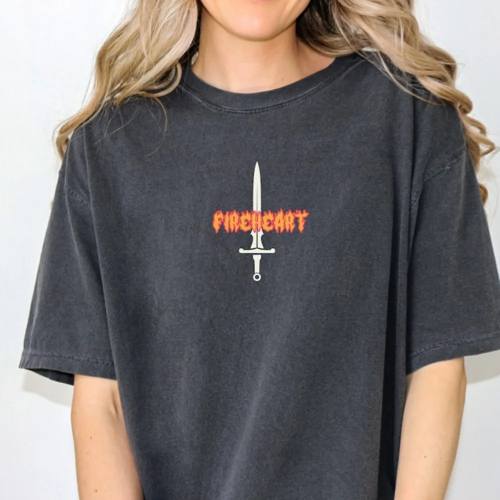 Fireheart Inspired Aelin The Thirteen TOG Throne of Glass Book Shirt Booktok Merch Bookish T-shirt Romantasy Fantasy Boo Tops