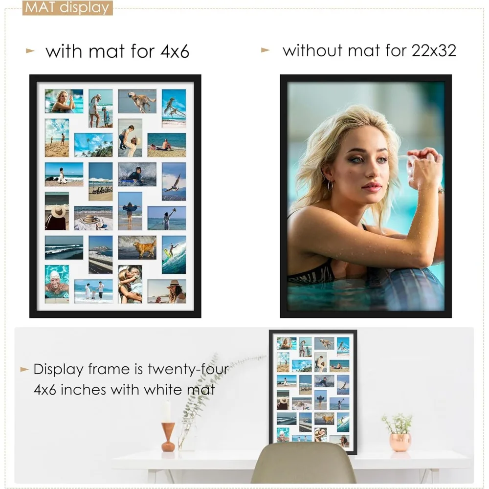 22x32 إطار صور مجمعة عرض 24 4x6 صور أفقية عمودية جدار ديكور المنزل هدية
