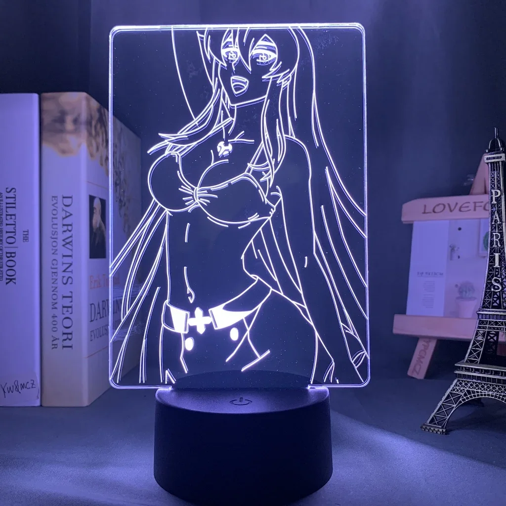 Led Nachtlampje Akame Ga Kill Esdeath 3d Lamp Anime Voor Kamer Decor Nachtlampje Kind Verjaardagscadeau Akame Ga Kill Esdese Light