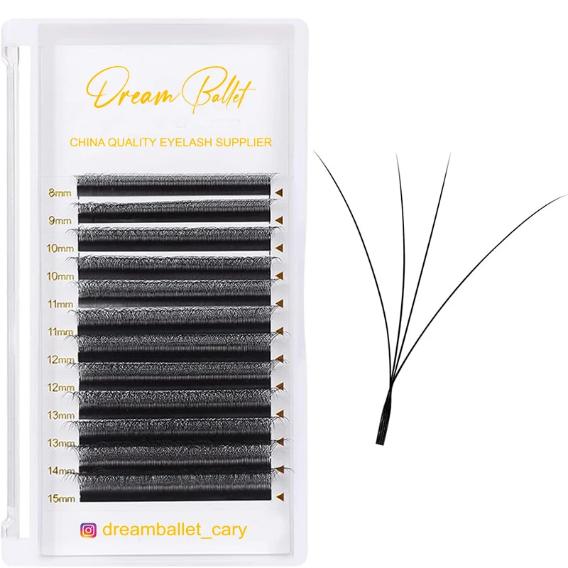 False Eyelashes Clover 4D 12 Rows Premade Volume Fans Four Leaf Clover 8-15mm Handmade Natural False Lashes