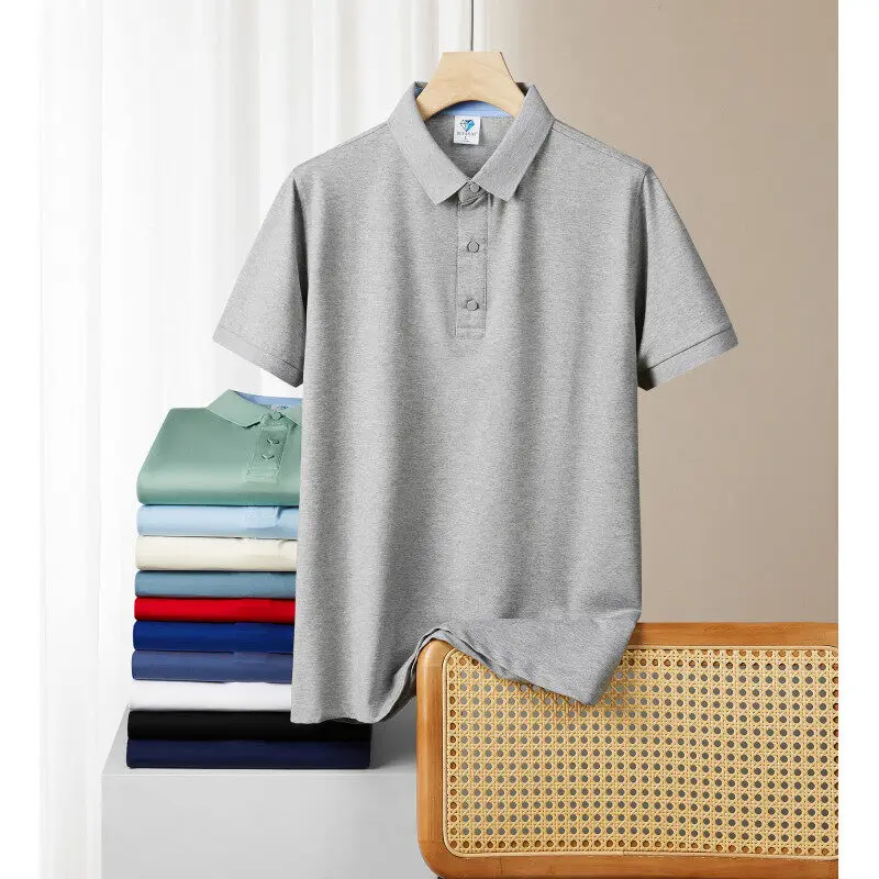 

2025 Spring and summer 200g ice silk POLO shirt men's and women's summer short sleeve advertising shirt custom LOGO