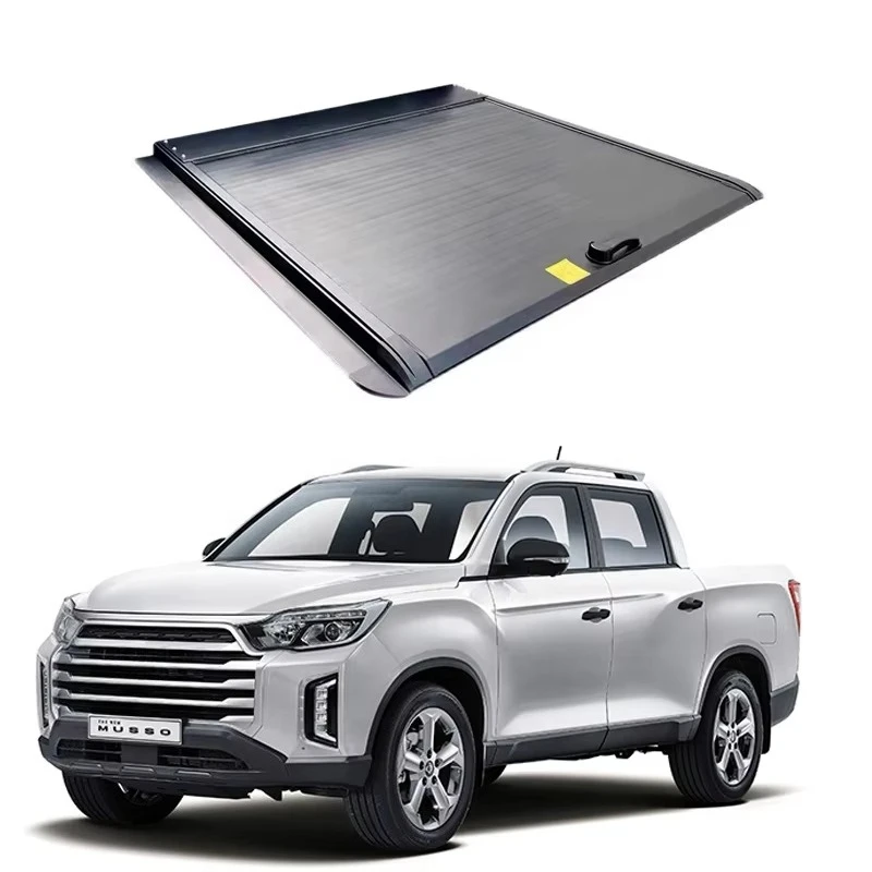 Hot Sale Manual Retractable Tonneau Cover for Ssang Musso Pickup Hard Aluminum Roller Lid Shutter Waterproof 4x4 Double Cab