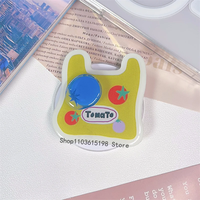 

Симпатичная вращающаяся сумка для покупок с помидорами для Magsafe, магнитная подставка для телефона Griptok Grip Tok для iPhone 16, 15, держатель для беспроводной зарядки