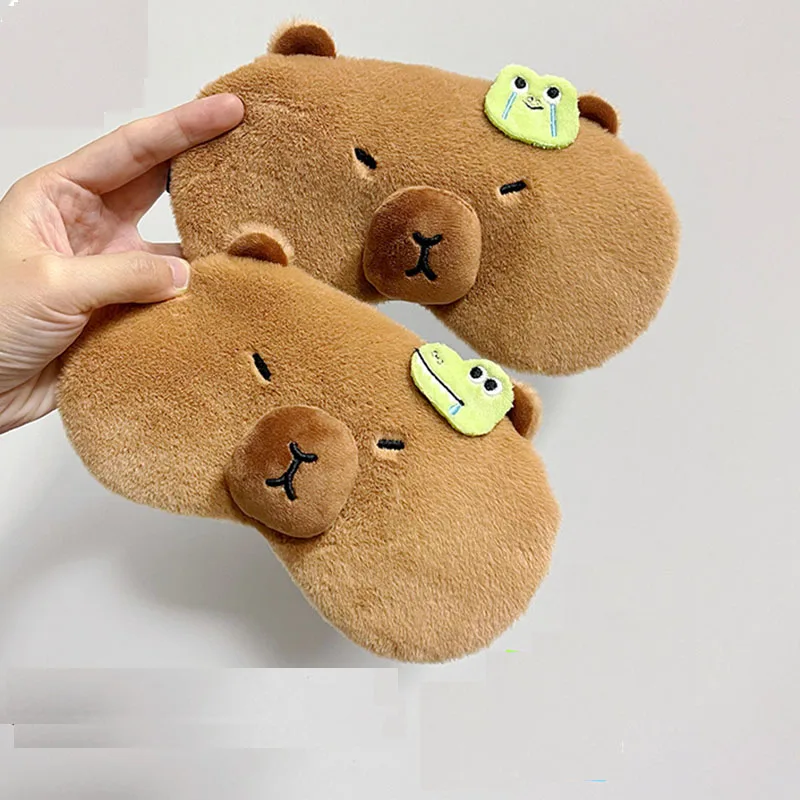 Cartoon Kawaii Lunch Nap Eye Protection Eye Patch Cute Creative Plush Capybara Ice Compress Light-blocking Eye Mask Gifts