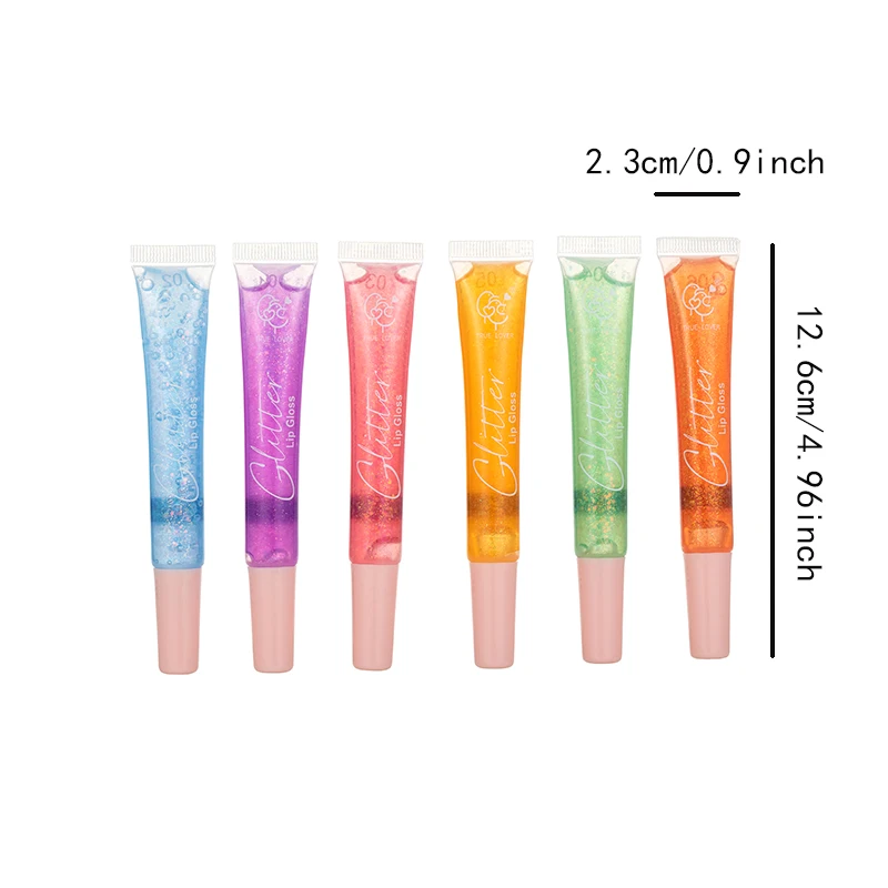 6-color high gloss jelly lip gloss, moisturizing lips, essential for parties, parties, and makeup. High gloss jelly lip gloss