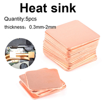 5pcs 0.3mm-2mm DIY copper sheet radiator heat sink heat sink for laptop GPU CPU chip heat sink heat sink copper sheet