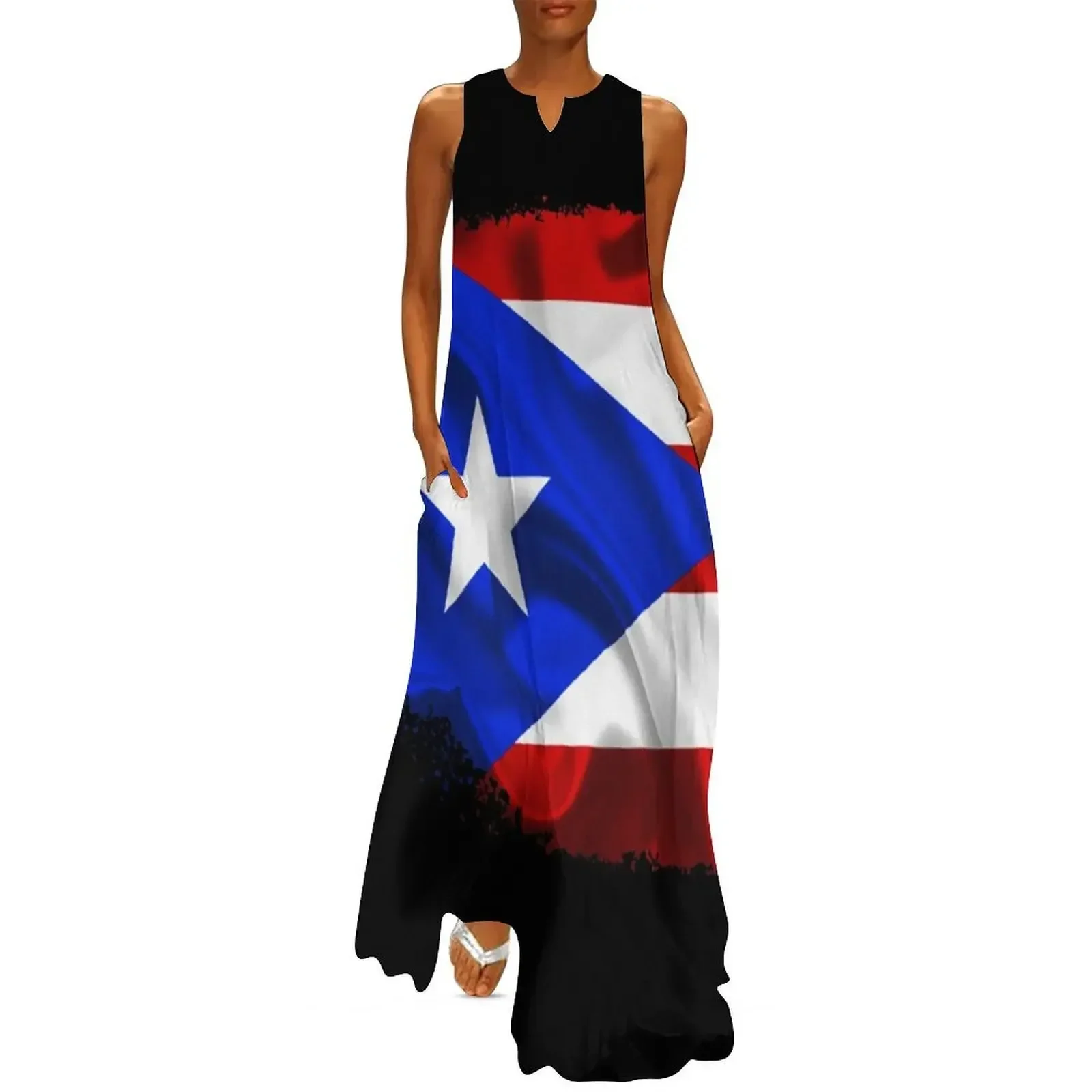 

PUERTO RICAN FLAG ||| by solomaskx Long Dress women long dresses Dress woman evening dresses ladies elegant women's sets Dress