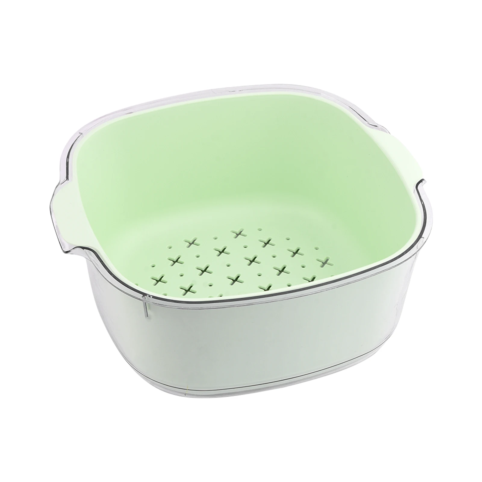 

2 In 1 Large Capacity Multipurpose Washing Basket Living Room Lightweight Plastic Kitchen Colander Bowl Party Double Layer Daily