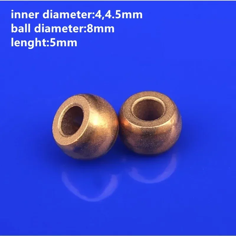10pcs/lot Ball Bearing Copper Brass Bushing Inner Diameter 4 4.5mm Ball Diameter 8mm Lenght 5mm Precision Guide Sleeve gear