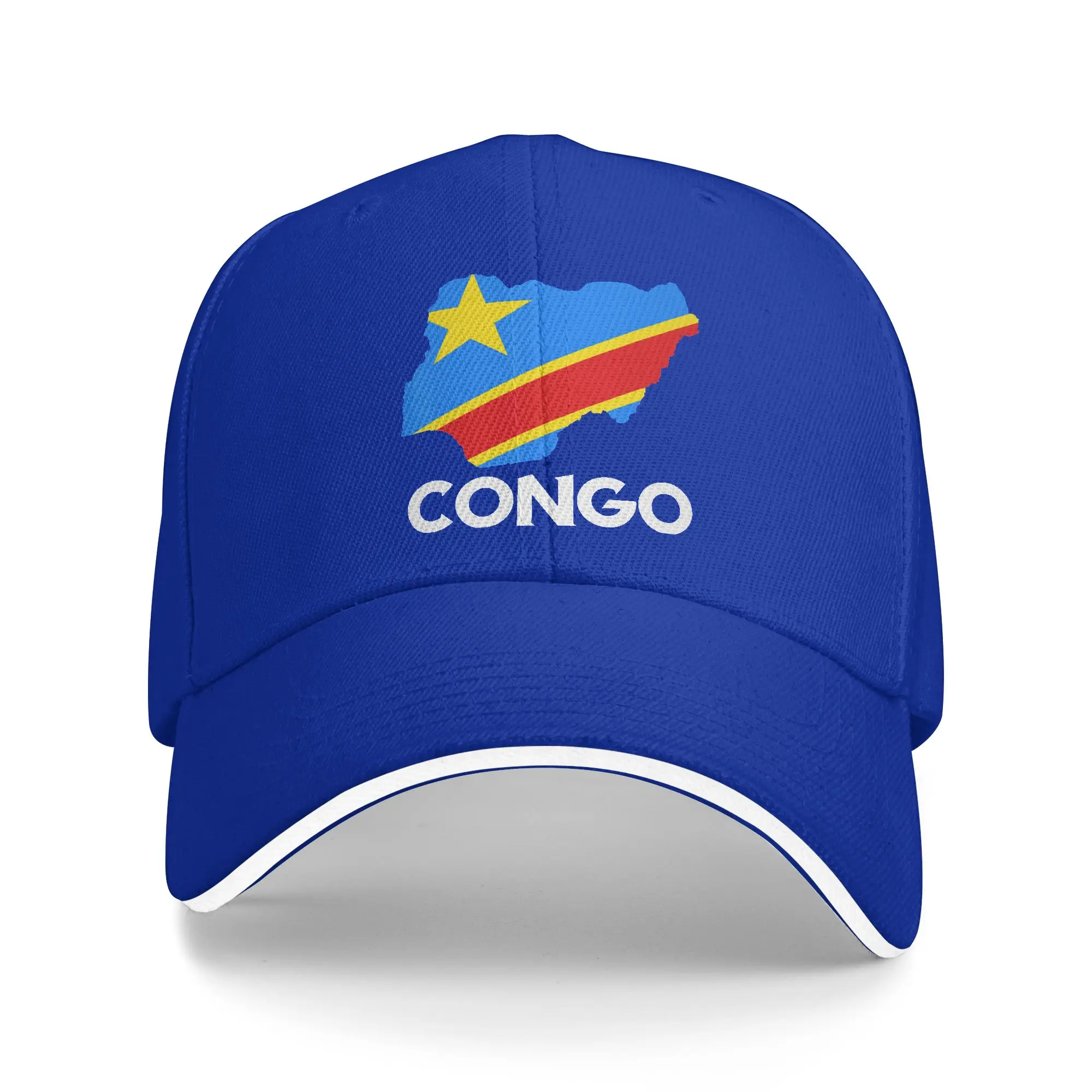 Congo Democratic Republic Of Congo Congolese Flag Map Sun Baseball Cap  Summer y2k Cute Hip Hop Hats For Men Snapback Cap
