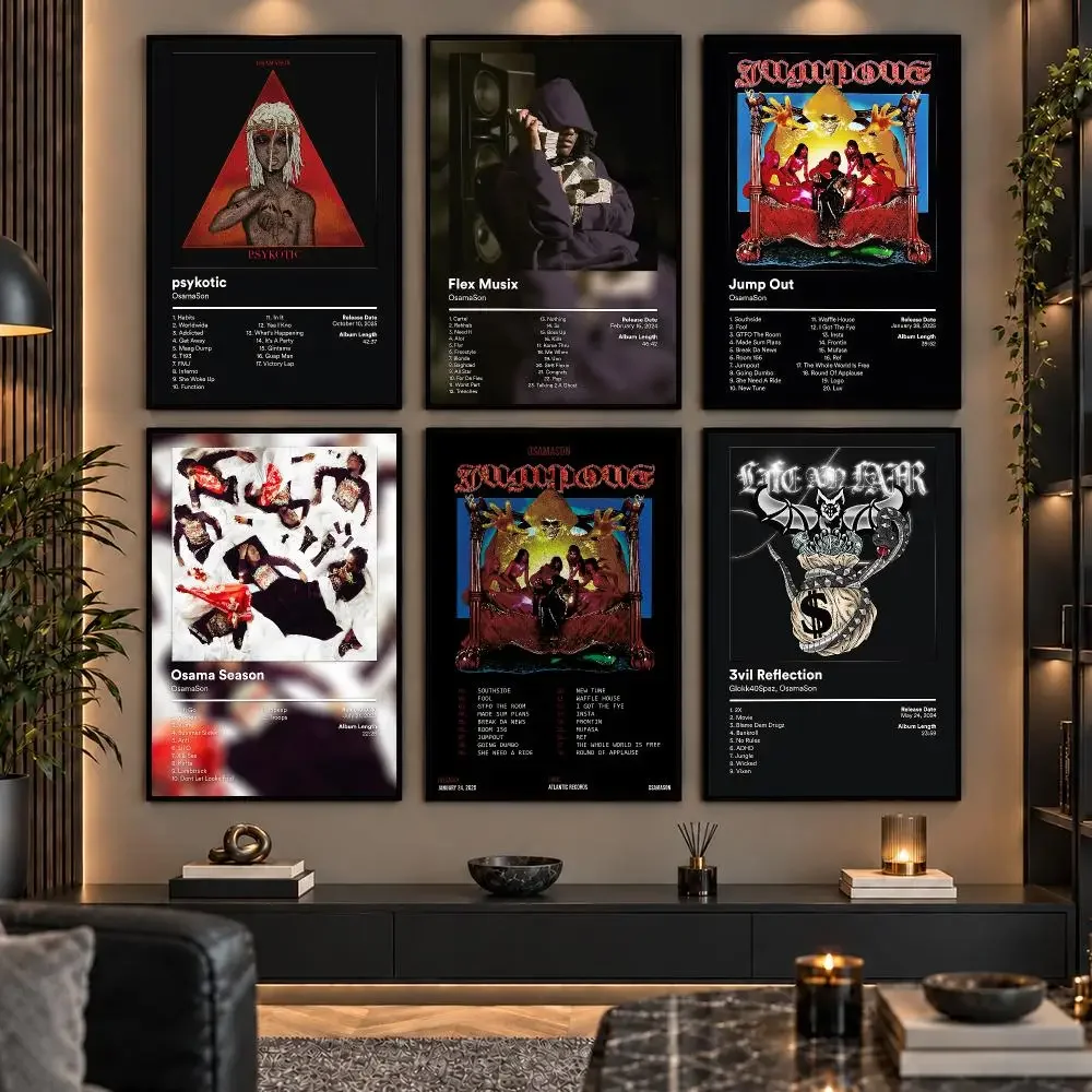 Underground Rap Artist O-Osamason Painting Calligraphy Canvas Poster Wall Art Prints for Living Room Bedroom Home Decor Gift