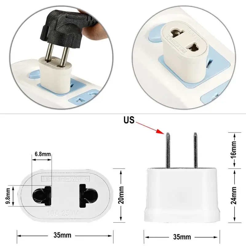 Przejściówka Adapter UE do nas CA MX gniazdo elektryczne konwerter zasilania UE ładowarka japonia China Americana Canada adaptery podróży