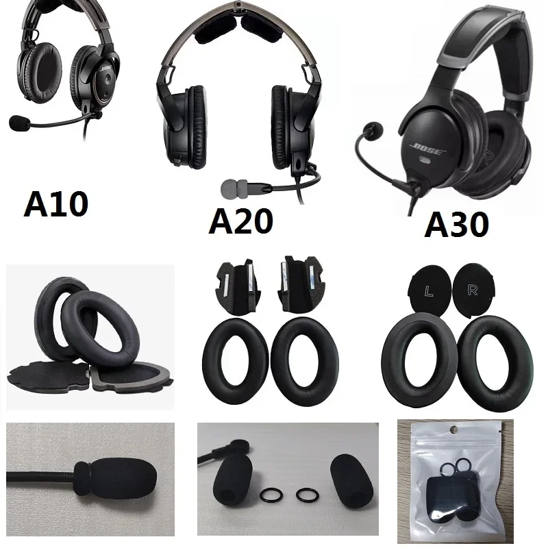 

Replacement Ear Pads Compatible with Bose A10 A20 A30 Aviation Headset high quality Earmuffs Ear pillows Ear covers Mic foam