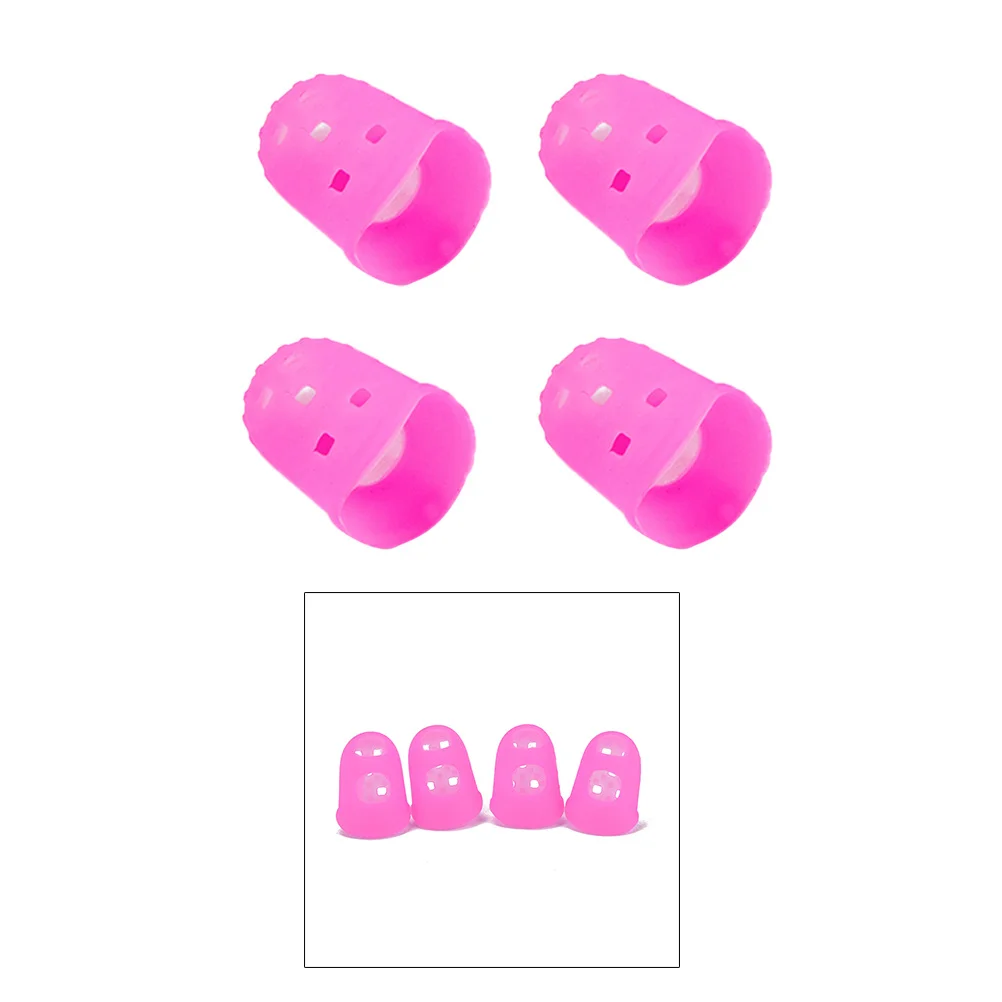 

4Pcs Silicone Finger Guards Guitar Fingertip Protectors Comfortable Snug Fit for Ukulele Mandolin Electric Guitars Rose Red M