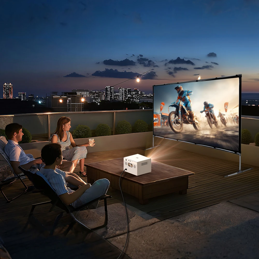 

Экран проектора с подставкой, быстроскладной портативный проекционный экран 120, 144 дюйма, 16:9, 4K 1080 HD для домашнего кинотеатра, офиса