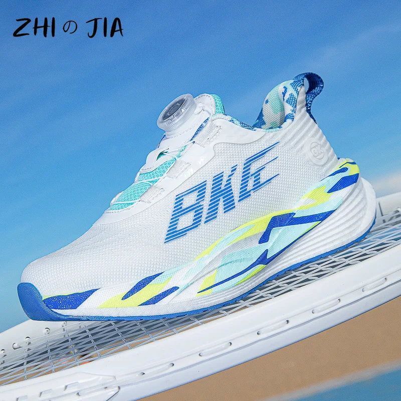 Autumn New Rotating Buckle Sneakers Children's Mesh Breathable Sneakers Fashionable and Lightweight Running Footwear