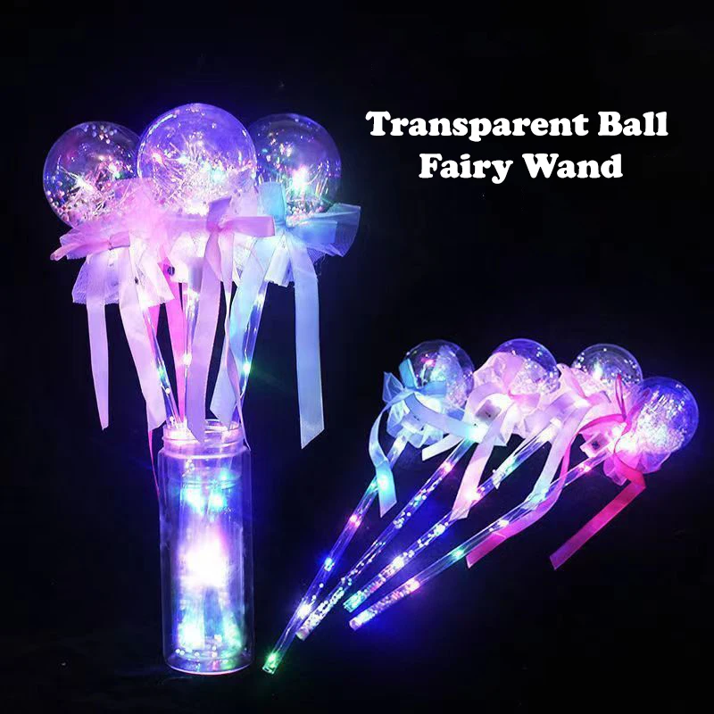 Creative Star Ball Glowing Magic Wand ของเล่นสาวใหม่โปร่งใส Ball Fairy Wand แฟลชของเล่นเด็ก Holiday Party Supplies ของขวัญ