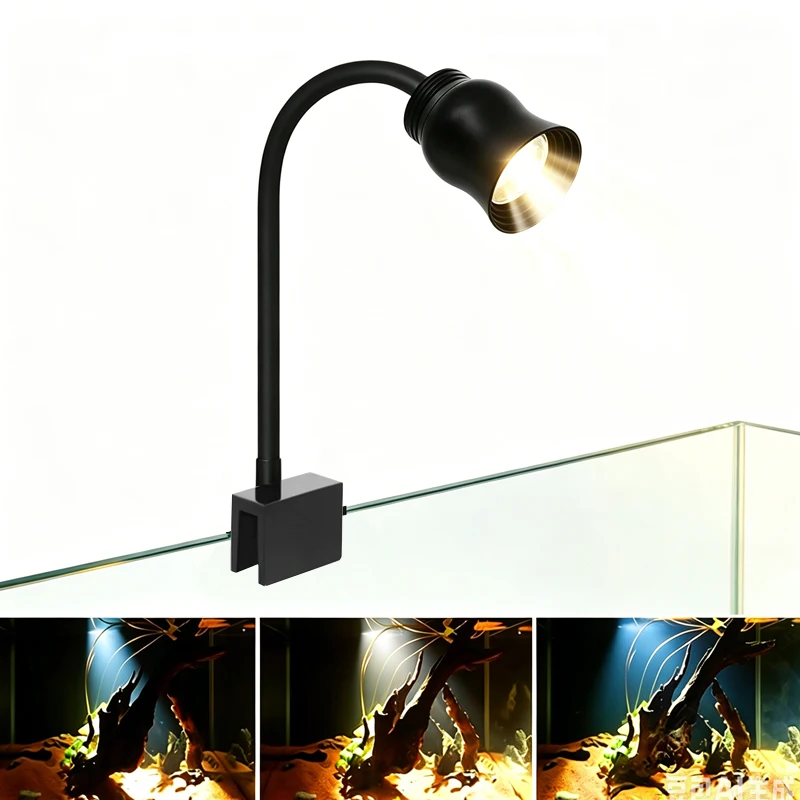 Aquarium LED-Licht Fischbecken-Dekoration Einstellbarer Fokus-Spotlight Pflanzenwachstumslampe Schildkröten- und Reptilienzubehör 5W 7W 9W 12W 15W
