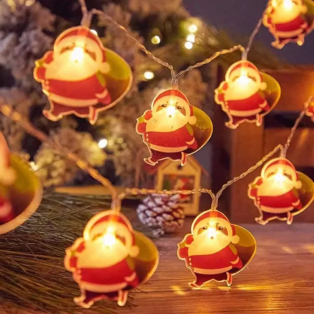 New Christmas Tree LED String Light 1.5M 10 LED Fairy Light DIY Santa Snowman Style Garland Home Decoration Ornament