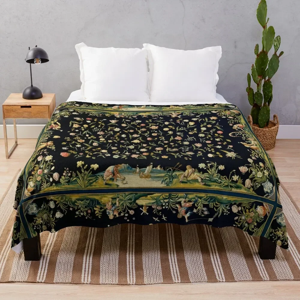 

Dark vintage floral Throw Blanket Winter beds Bed covers Blankets