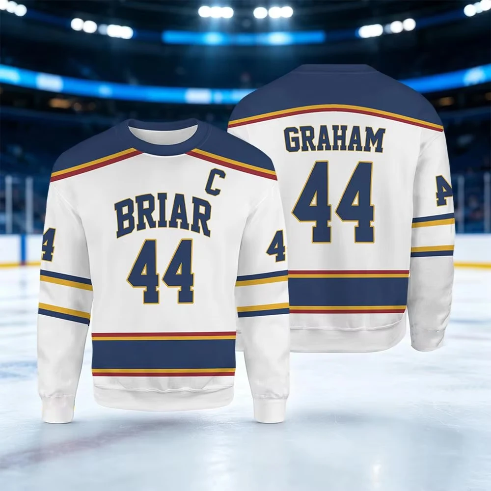 2026 Hot Off Campus Briar University Hockey Sweatshirt Vintage Graham 44 DI LAURENTIS 66 Cosplay Pullover Men Women Streetwear