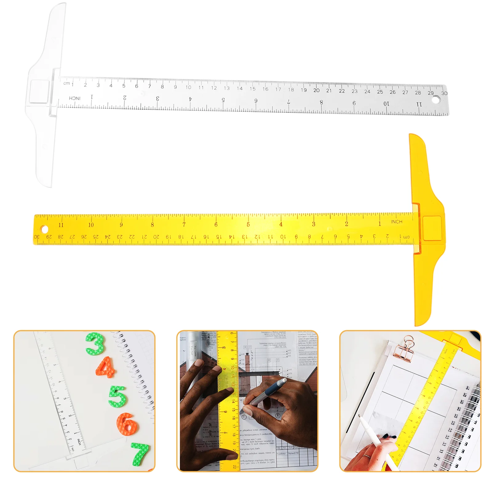 

Ruler Plastic Shape Measuring Drafting Supplies Drawing General Layout Square Tool